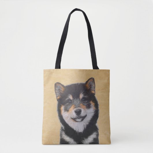 Shiba Inu (zwart en tan) schilderen - hond Art Tote Bag (Voorkant)