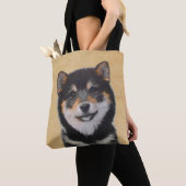 Shiba Inu (zwart en tan) schilderen - hond Art Tote Bag (Dichtbij)