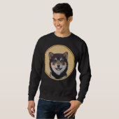 Shiba Inu (zwart en tan) schilderen - hond Art Trui (Voorkant volledig)
