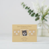 Shiba Inu (zwart en tan) schilderen - hond Art Visitekaartje (Staand voorkant)