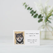 Shiba Inu (zwart en tan) schilderen - hond Art Visitekaartje (Staand voorkant)
