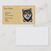 Shiba Inu (zwart en tan) schilderen - hond Art Visitekaartje (Voorkant / Achterkant)
