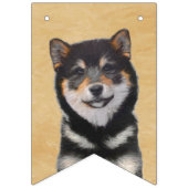 Shiba Inu (zwart en tan) schilderen - hond Art Vlaggetjes (Eerste vlag)