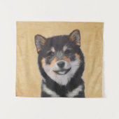 Shiba Inu (zwart en tan) schilderen - hond Art Wandkleed (Voorkant (horizontaal))