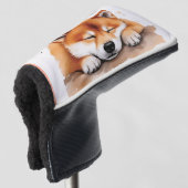 Shiba krijgt slaapzak voor golfhoofd golfheadcover (3/4 voorkant)