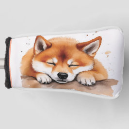 Shiba krijgt slaapzak voor golfhoofd golfheadcover