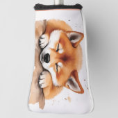 Shiba krijgt slaapzak voor golfhoofd golfheadcover (Draai 90)