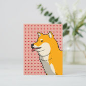 Shiba Liefde Roze Briefkaart (Staand voorkant)