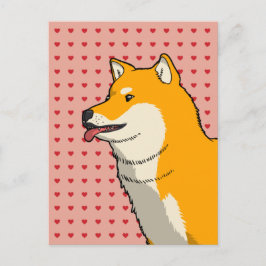 Shiba Liefde Roze Briefkaart