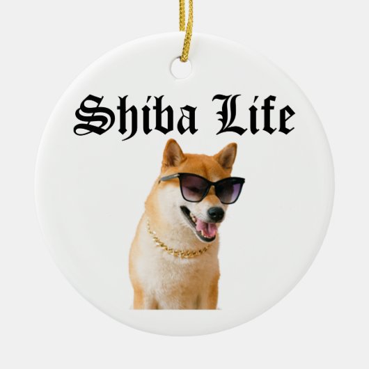Shiba Life Keramisch Ornament (Voorkant)