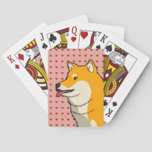 Shiba Love Roze Pokerkaarten