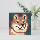 Shiba pixelart, Pixel Art, kaart (Staand voorkant)