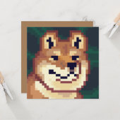 Shiba pixelart, Pixel Art, kaart (Voorkant / Achterkant in situ)