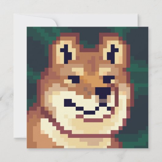 Shiba pixelart, Pixel Art, kaart (Voorkant)
