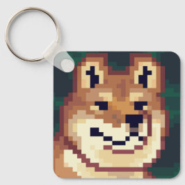 Shiba pixelart, Pixel Art, sleutelhanger