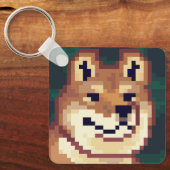 Shiba pixelart, Pixel Art, sleutelhanger (Voorkant)