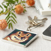 Shiba pixelart, sleutelhanger, Pixel Art  Sleutelhanger (Zijkant)