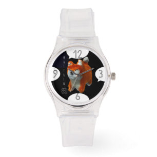 Shiba Puppy 3D Art Dog Jaar Verjaardag Naam W Horloge