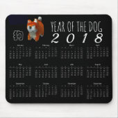 Shiba Puppy 3D Art Dog Year 2018 Calendar Mousepad Muismat (Voorkant)
