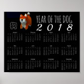 Shiba Puppy 3D Art Dog Year 2018 Calendar S Poster (Voorkant)