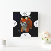 Shiba Puppy 3D Art Dog Year naam Square Wall klok (Huis)