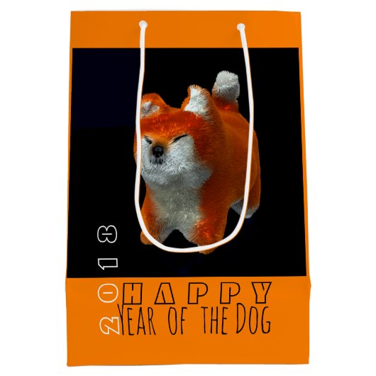 Shiba Puppy 3D Digital Art 2018 MGift B3 Medium Cadeauzakje (Achterkant)
