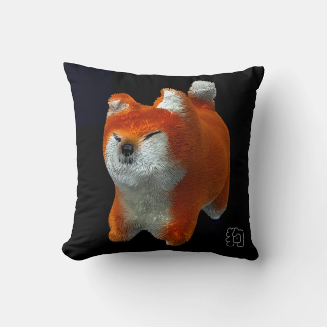 Shiba Puppy 3D Digital Art 2018 Pillow Kussen (Voorkant)