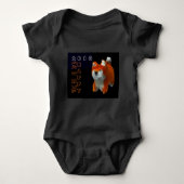 Shiba Puppy 3D Digital Art Dog Year 2018 Baby B Romper (Voorkant)