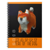 Shiba Puppy 3D Digital Art Dog Year 2018 Notitiebo Notitieboek (Voorkant)