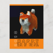 Shiba Puppy 3D Digital Art Dog Year 2018 V postC Briefkaart (Voorkant)