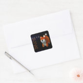 Shiba Puppy 3D Digitale Kunst Hondenjaar 2018 Vier Vierkante Sticker (Envelop)