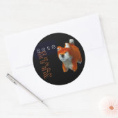 Shiba Puppy 3D Digitale Kunst Hondenjaar Dierenrie Ronde Sticker (Envelop)