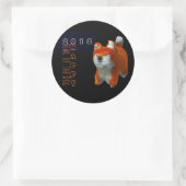 Shiba Puppy 3D Digitale Kunst Hondenjaar Dierenrie Ronde Sticker (Tas)
