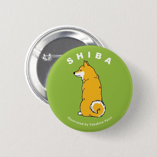 Shiba Round Button (Voorkant /achterkant)