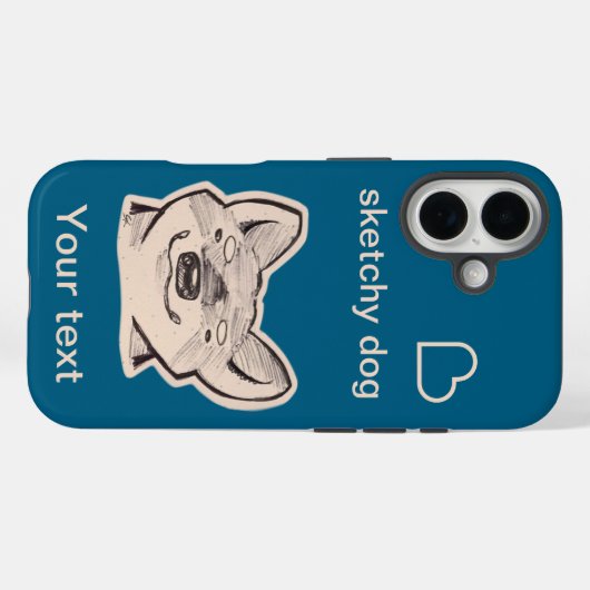 Shiba sketchy dog Case-Mate iPhone case (Achterkant (horizontaal))
