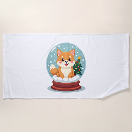 Shiba Sneeuwbol Strandlaken (Voorkant)