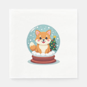 Shiba Snow Wereldbol Servet