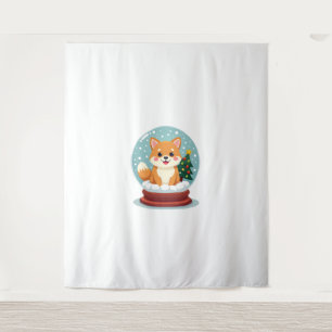 Shiba Snow Wereldbol Wandkleed