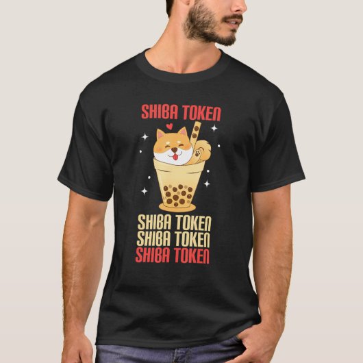Shiba Token Boba Milk Tea Crypto Token Cryptocurre T-shirt (Voorkant)
