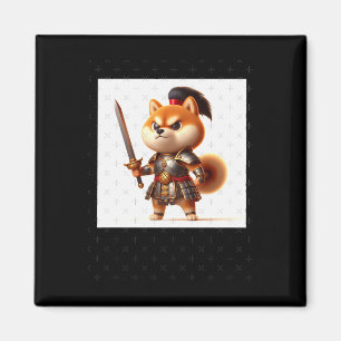 Shiba Warrior #1 Zwaard Sticker Magneet
