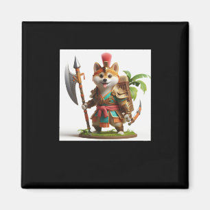 Shiba Warrior #9 Halberd Sticker Magneet