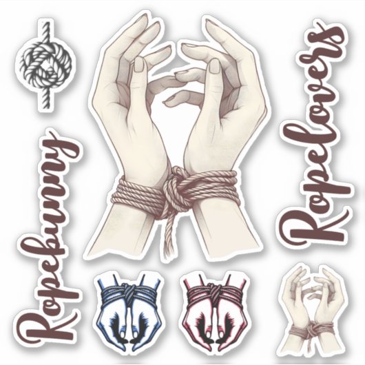 Shibari Sticker Set: Personaliseer je passie (Voorkant)