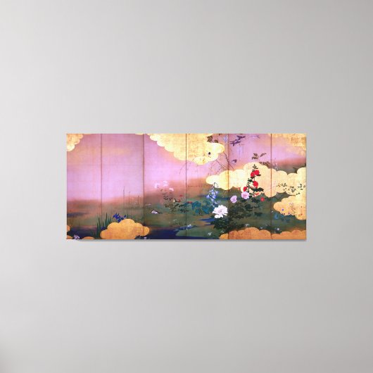 Shibata Zeshin Flowers en Birds of Four Seasons Canvas Afdruk (Voorkant)