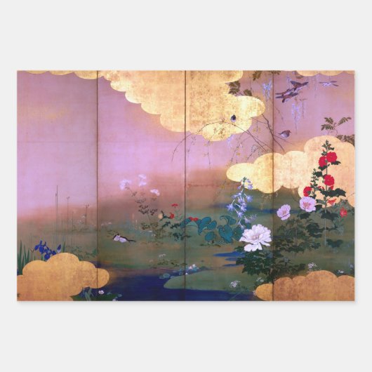 Shibata Zeshin Flowers en Birds of Four Seasons Inpakpapier Vel (Voorkant 2)