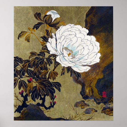 Shibata Zeshin Peonies Poster (Voorkant)