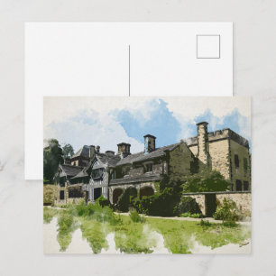 Shibden Hall Aquarel Kunst - Historisch Halifax Briefkaart