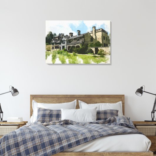 Shibden Hall, Halifax Canvas Afdruk (Insitu (Slaapkamer))
