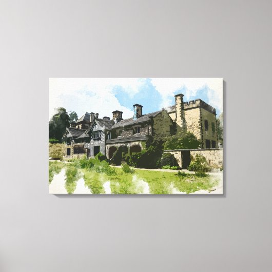 Shibden Hall, Halifax Canvas Afdruk (Voorkant)