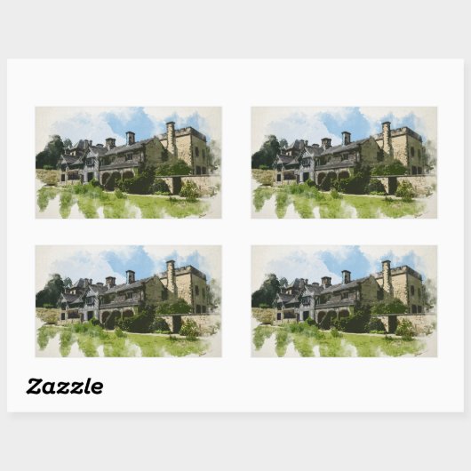 Shibden Hall, Halifax Rechthoekige Sticker (Vel)