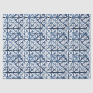 Shibori Aziatische X Pattern Blauw-witte Waterverf Tissuepapier